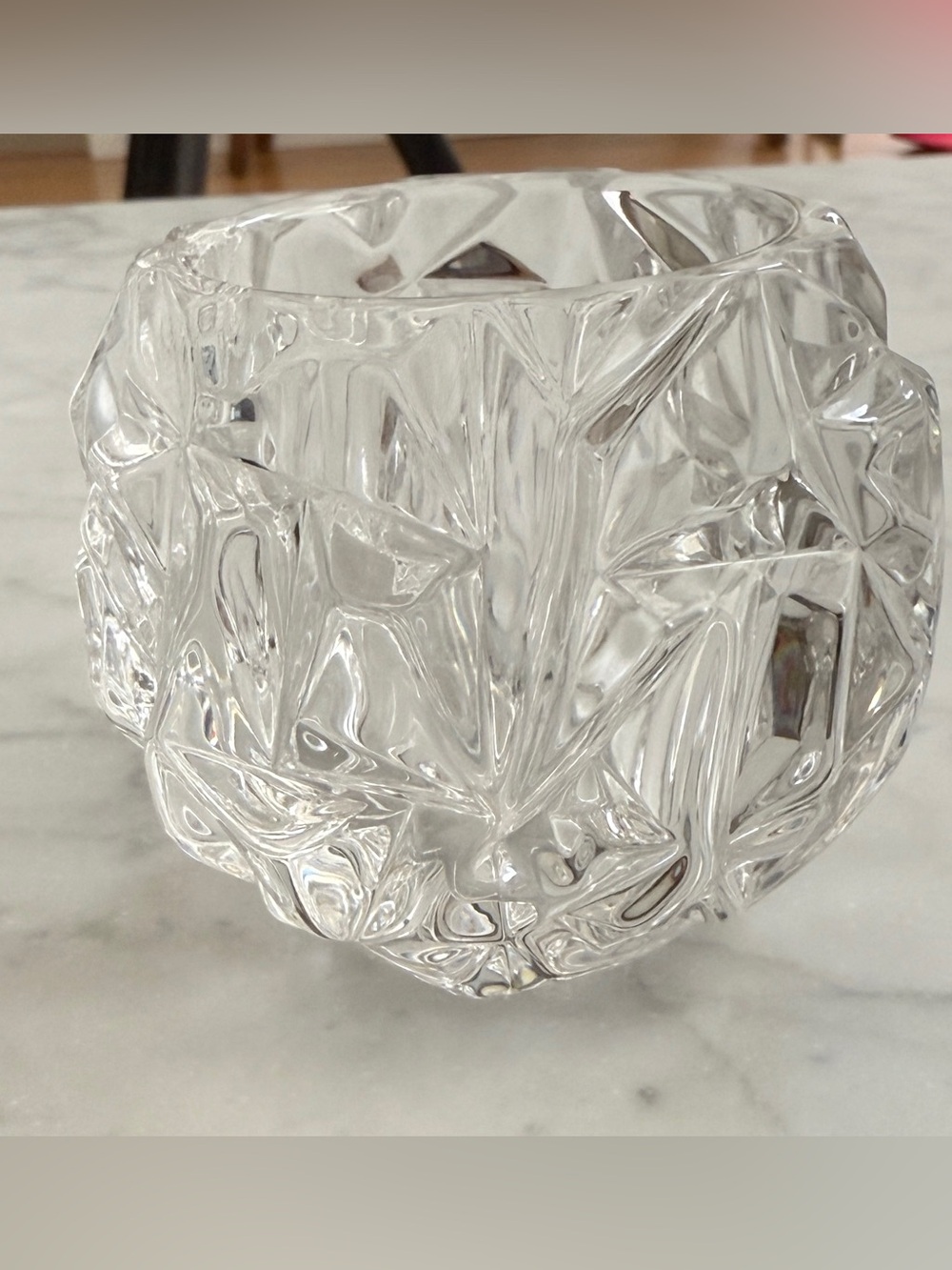 Tiffany & Co.  Clear Cut Glass Votive Candle Holder